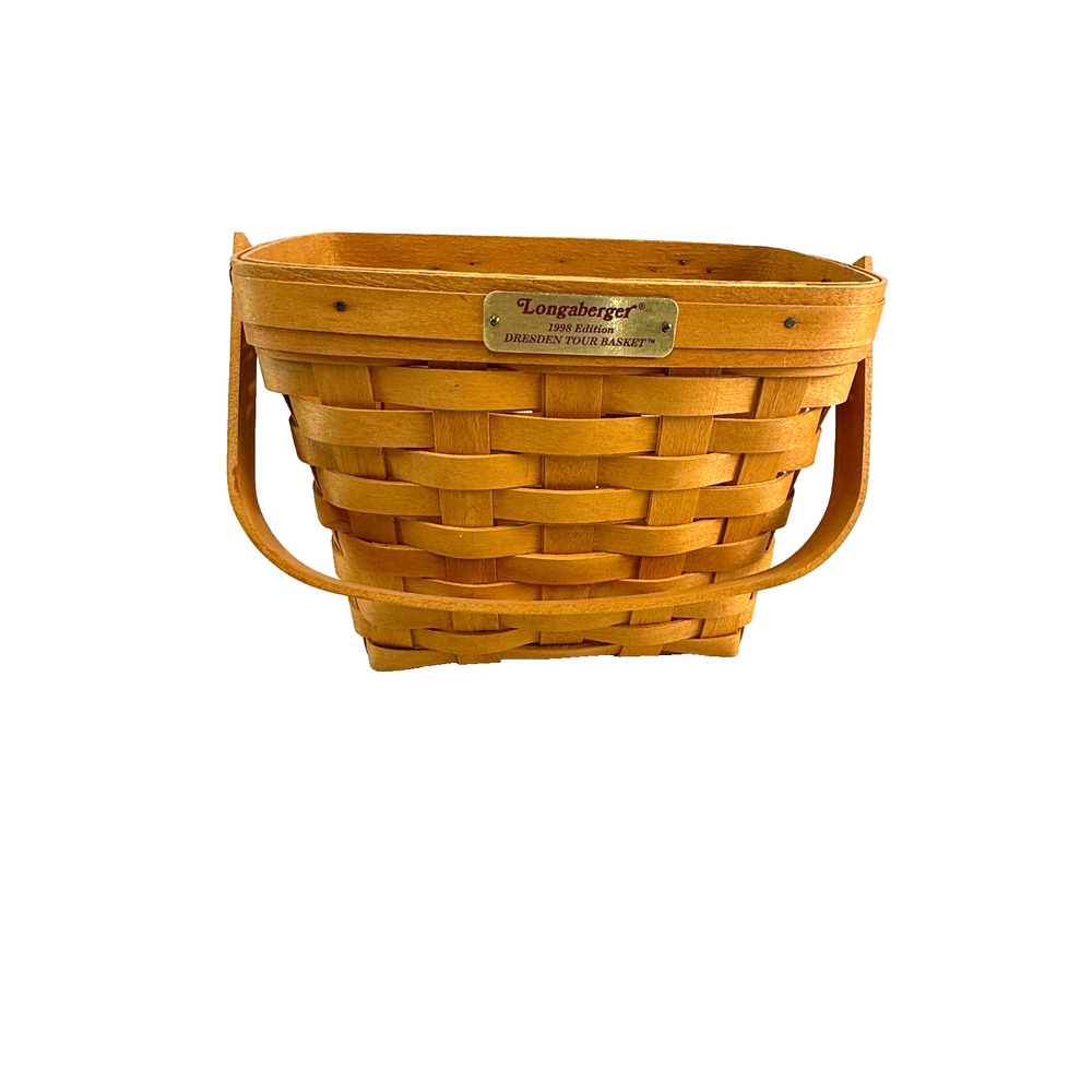 1998 Longaberger Dresden Tour Basket w/Swinging Handle 8.75"L x 4.75"W x 6.5"H